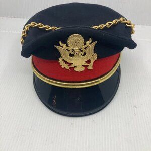 vtg modified army military fetish uniform biker mens hat helmet cap sz 7 1/8